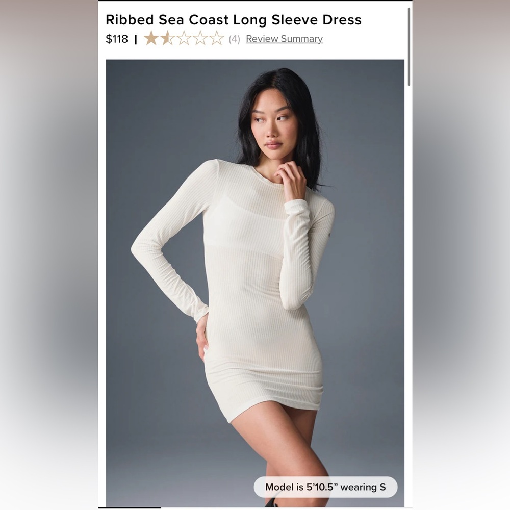 Alo Ribbed Sea Coast Long Sleeve Dress